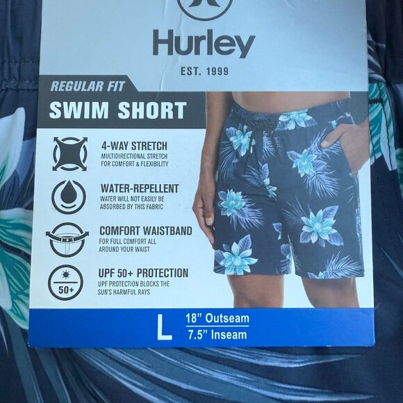 NWT Hurley Navy Floral Swim Shorts - Picture 10 of 11